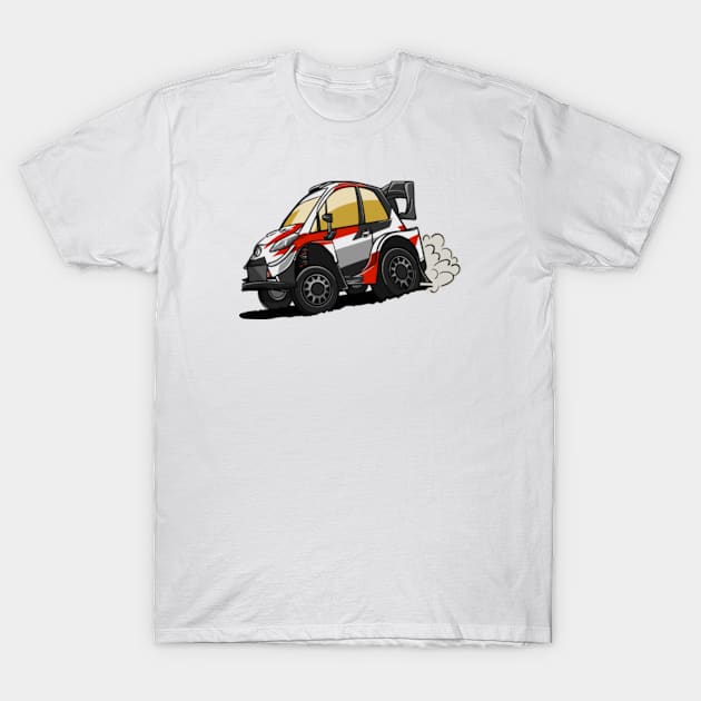 Yaris GR Rally Caricature T-Shirt by HSDESIGNS